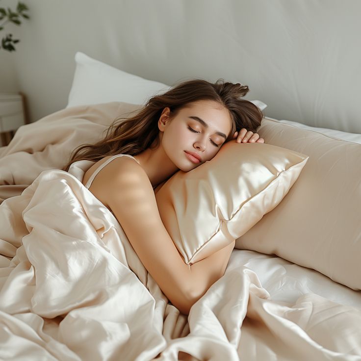 someone sleeping with her hair uncovered