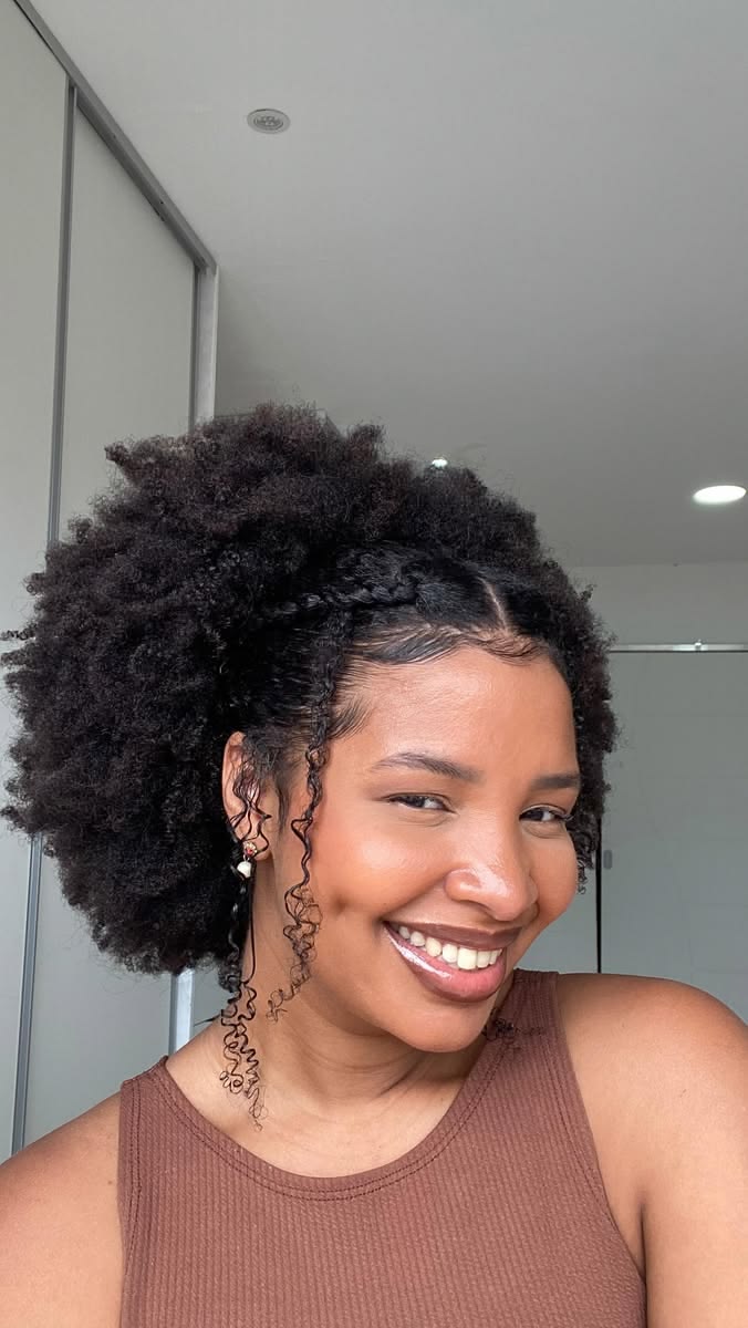 a girl with styled natural hair