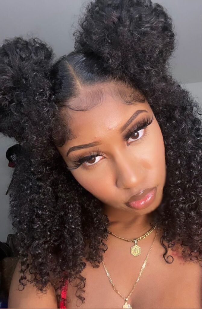a girl that styled her curly natural hair