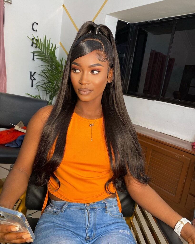 someone with a styled wig