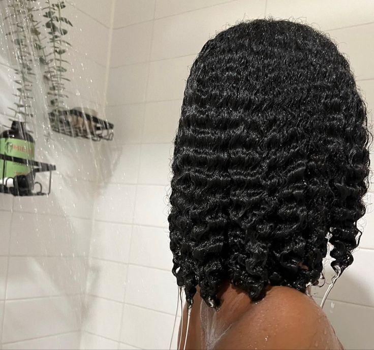 someone with wet wave hair