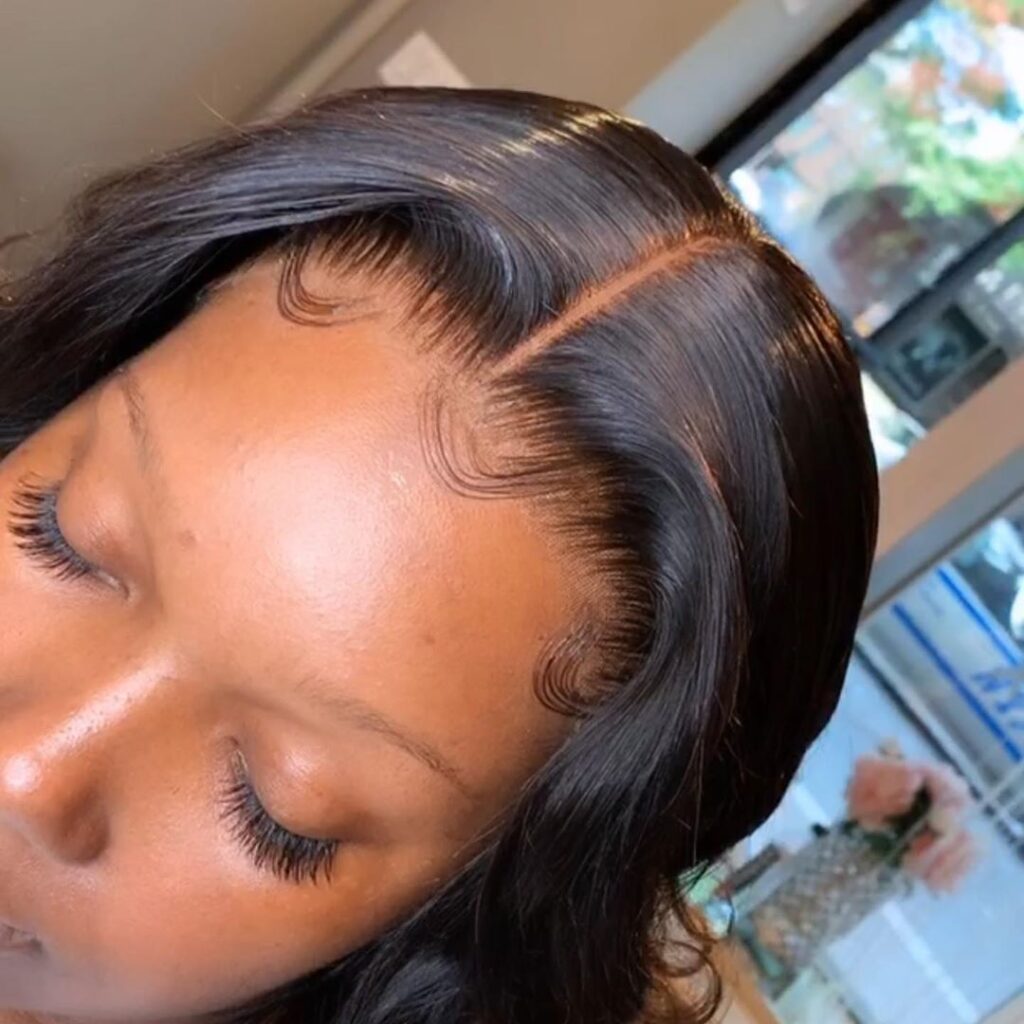 installed wig with protected edges