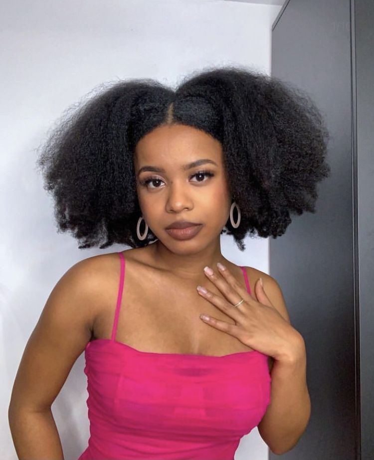someone with blown out afro