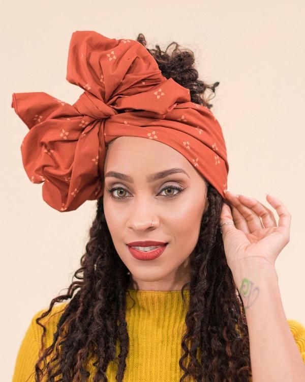 someone with bow headwrap