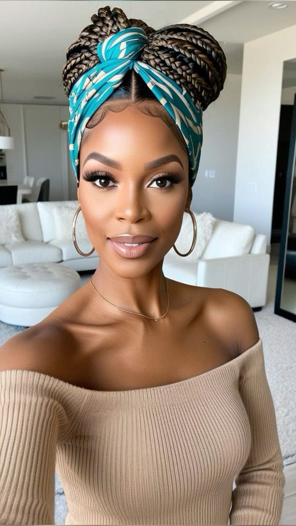 someone with braided base cute headwrap styles for bad hair days