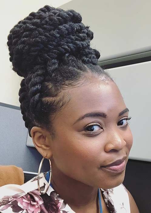 someone with chunky twist updo