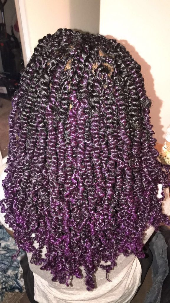 someone with colored twists