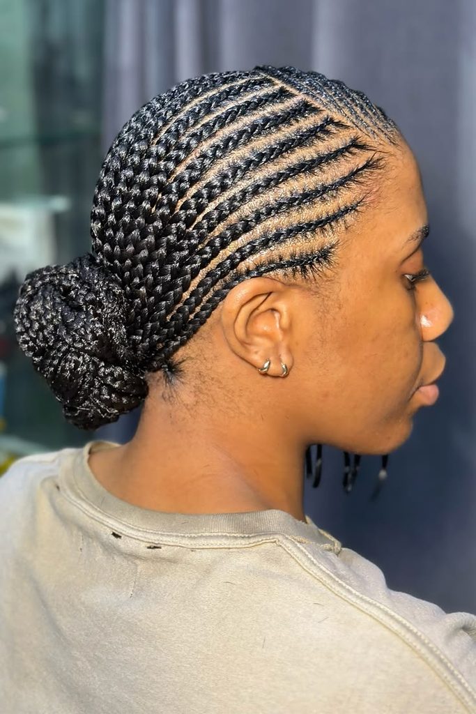 someone with cornrows with braided