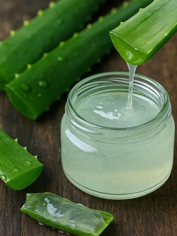 extracting fresh aloe vera gel to prepare aloe vera hair spray for afro hair