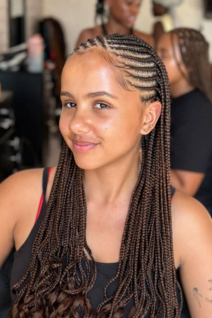 someone with fulani braids protective styles