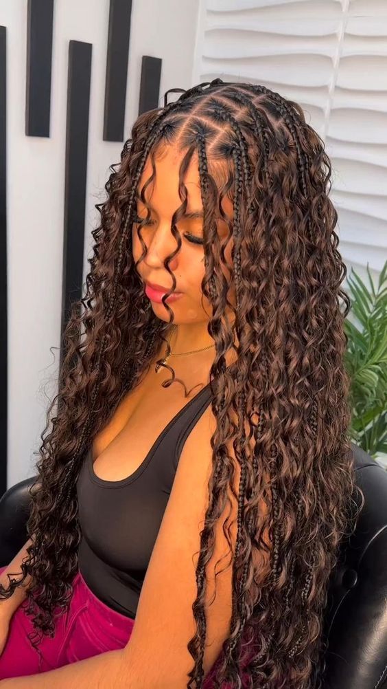 someone with goddess braids protective styles