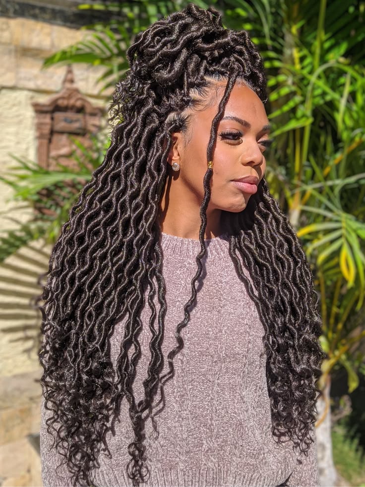 someone with goddess locs afro hairstyles