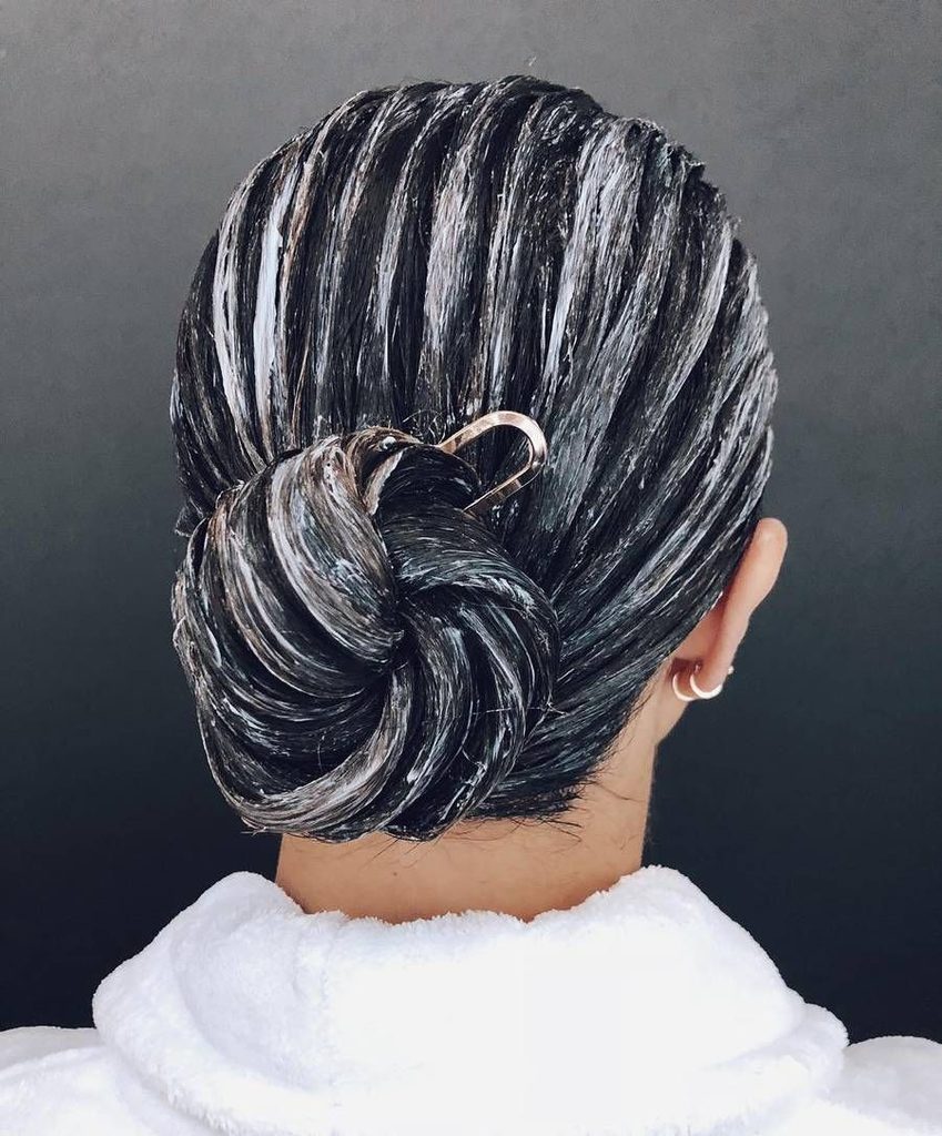 someone with hair mask