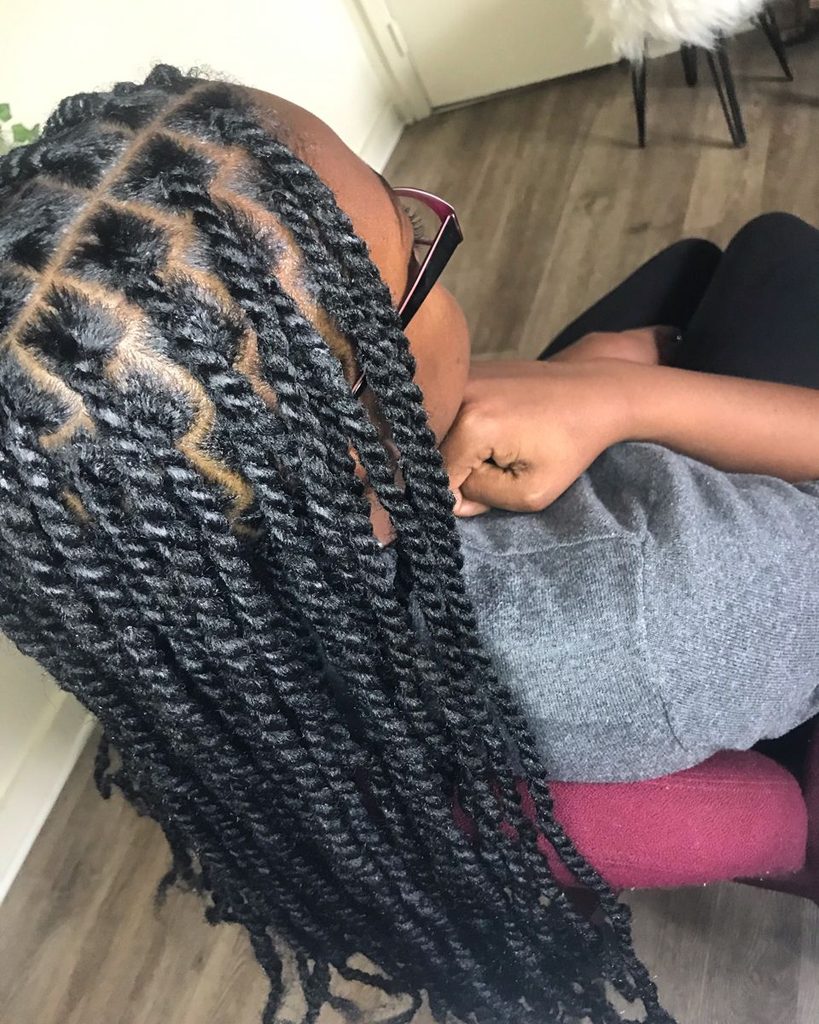 someone with marley twists protective styles