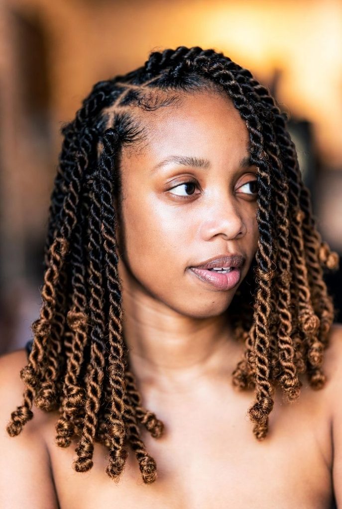 someone with ombre twist style