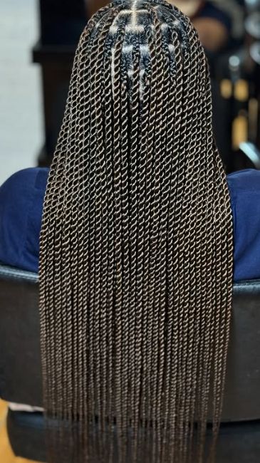 someone with Senegalese twists protective styles