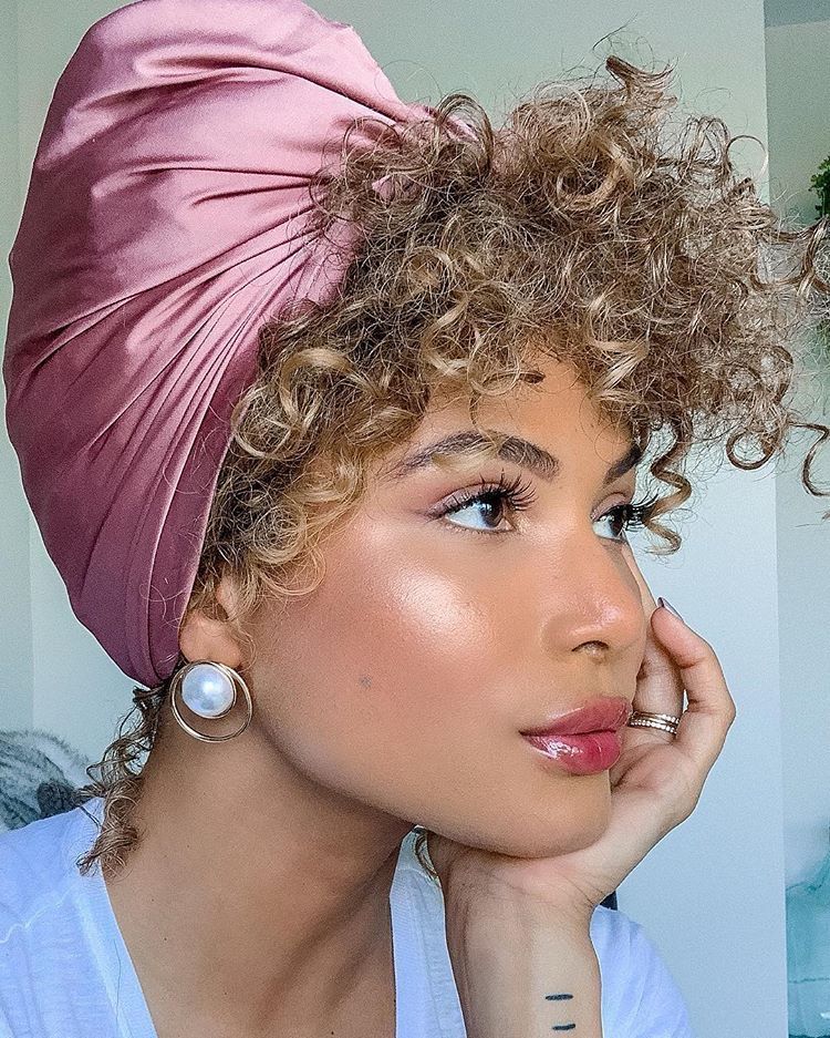 someone with silk scarf wrap