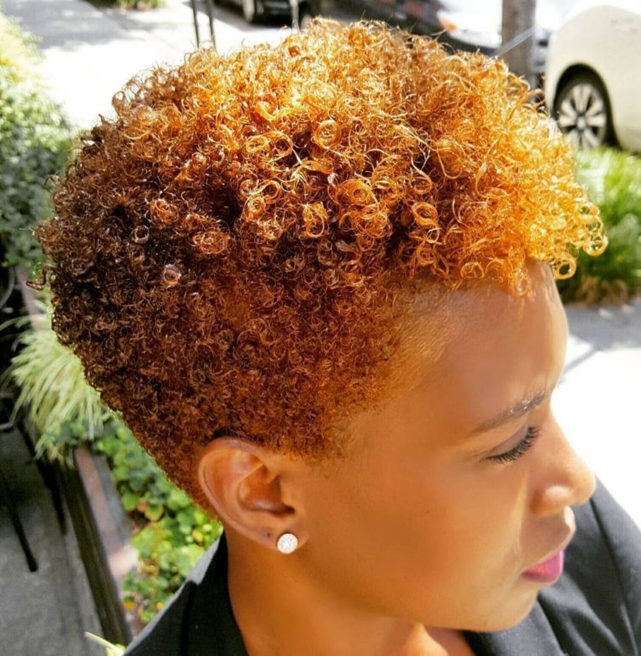 someone with tapered afro cut