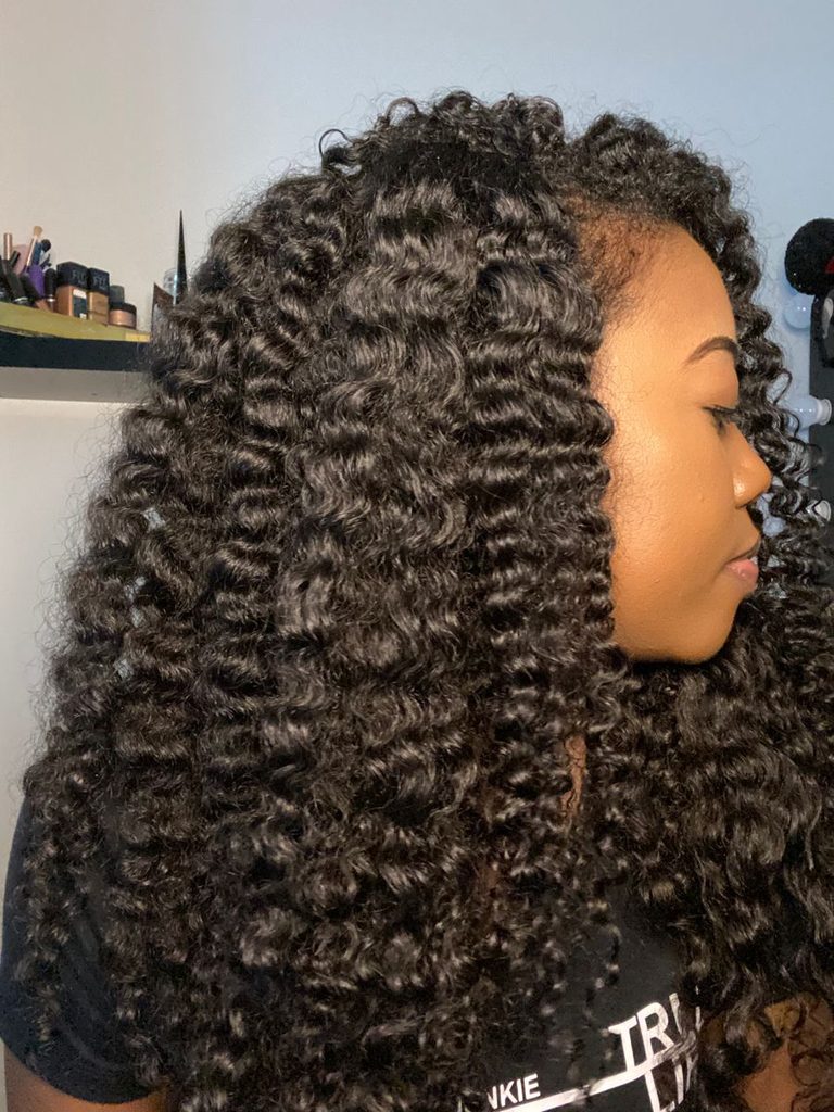 someone with braid curls