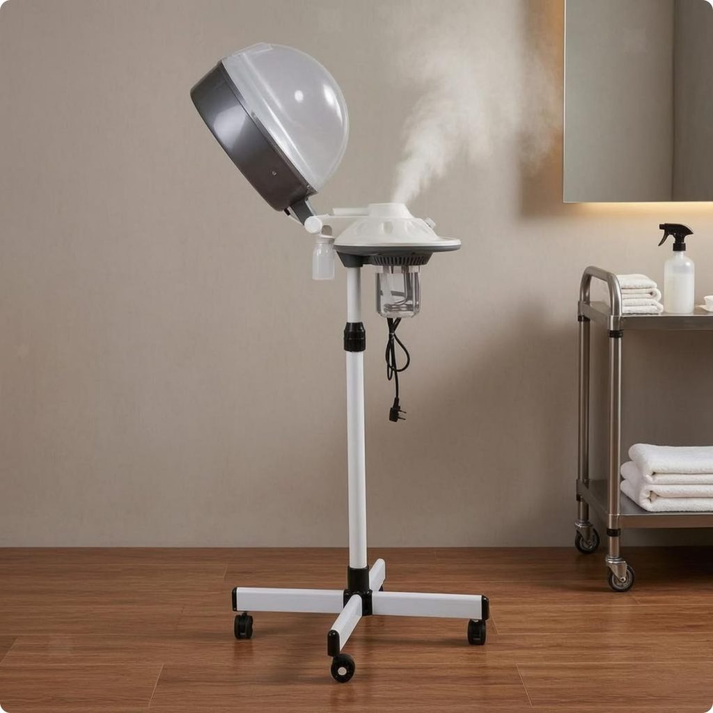 the steamer setup as part of wash day setups for natural hair