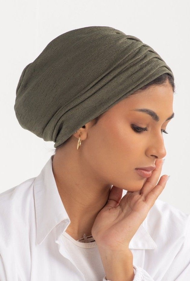 someone with wrap for postpartum hair