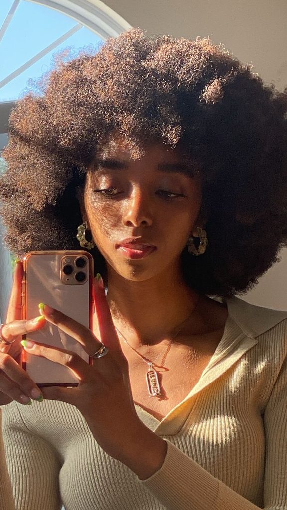 someone with afro hair