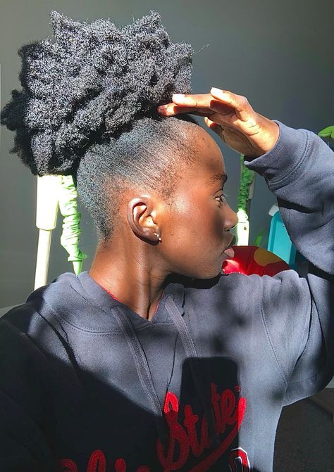 someone with afro puff