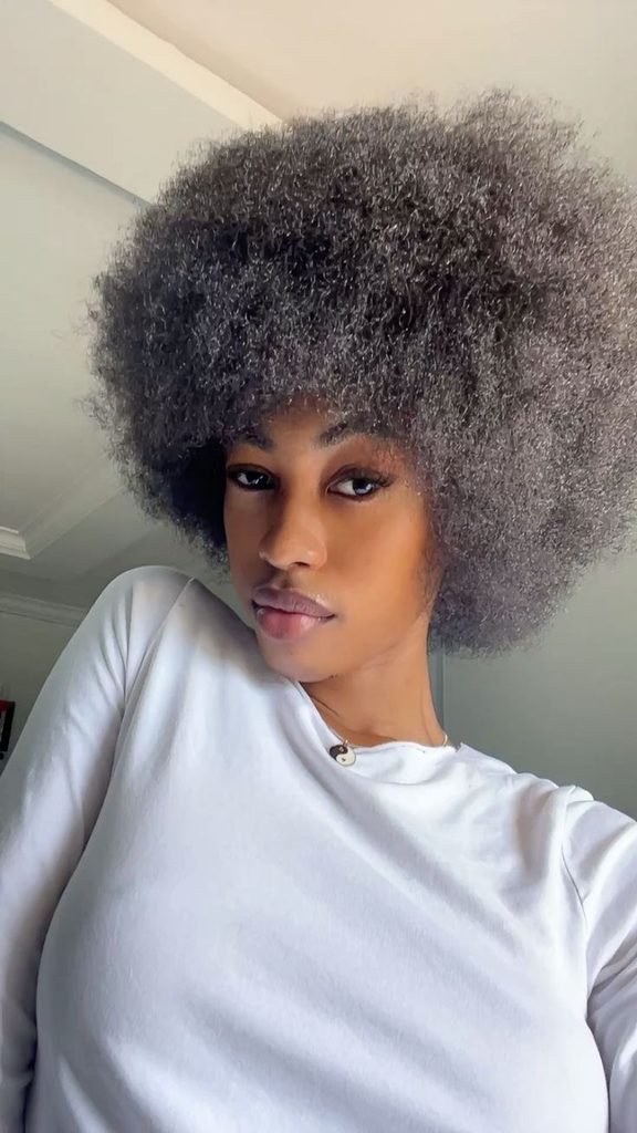 someone with a soft natural hair