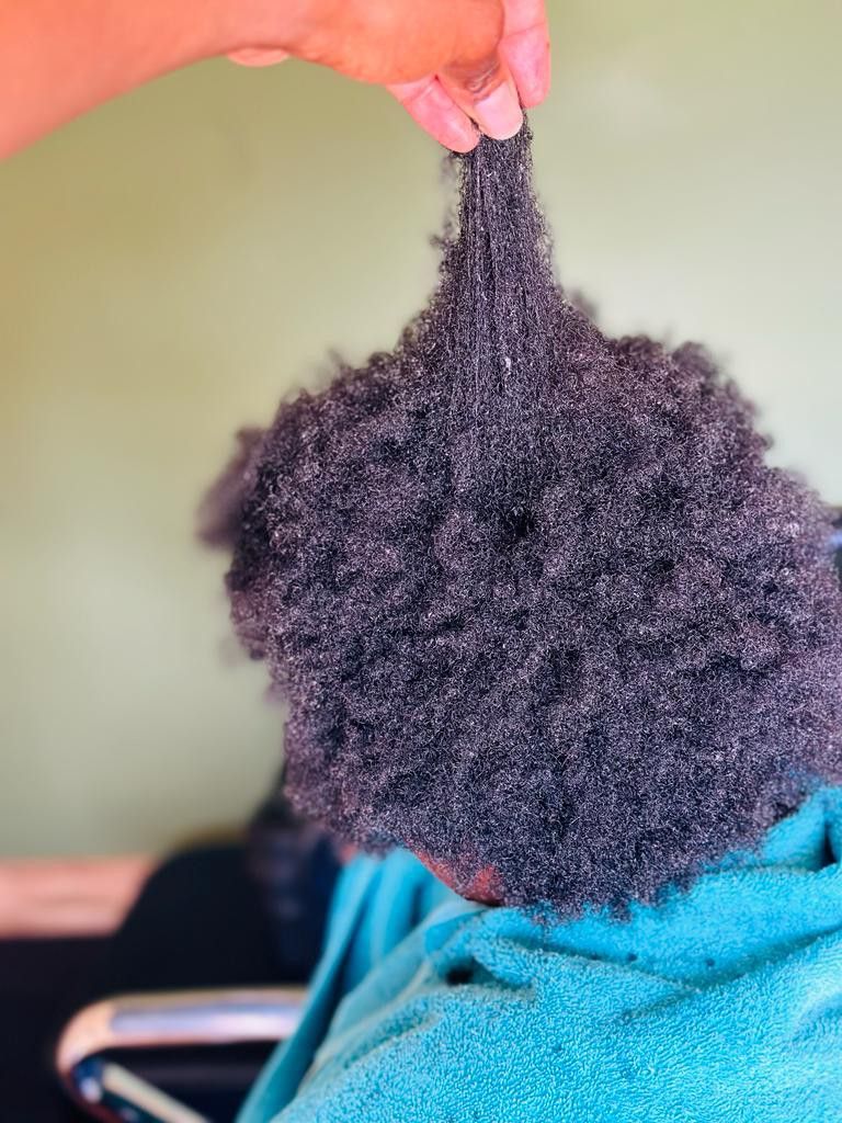 someone with a dry hair