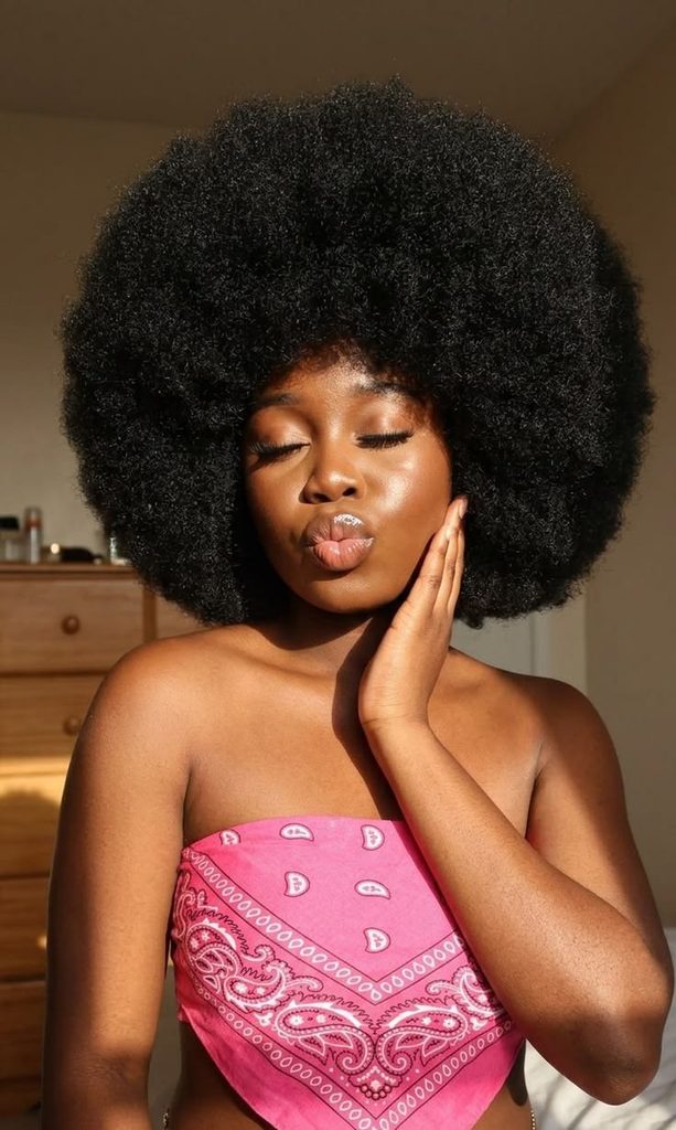 someone with full afro hair