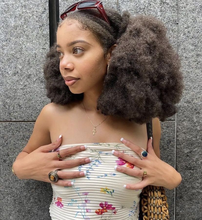 someone with full afro hair