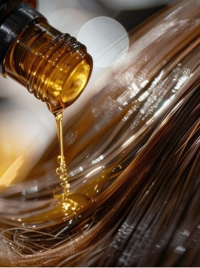 hair with oil