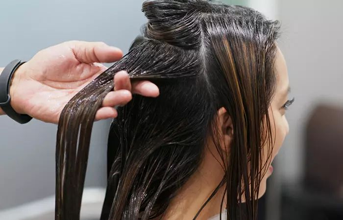 someone with hot oil treatment