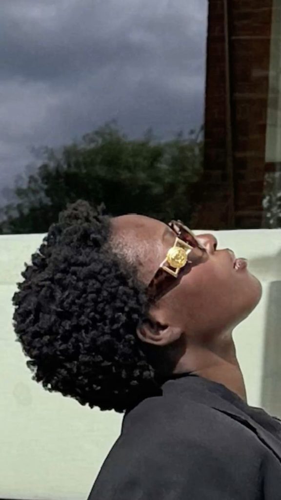 someone with afro hair