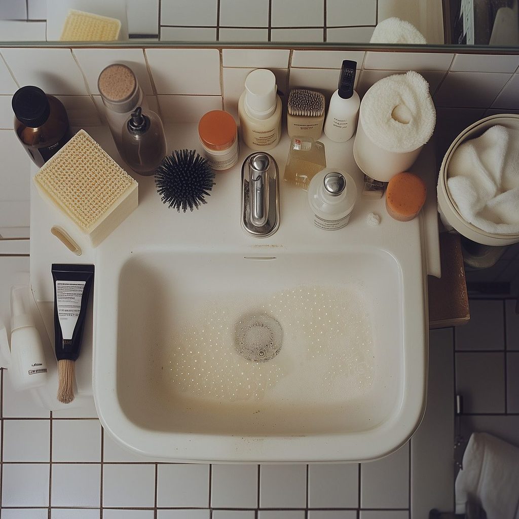sink wash day setups for natural hair