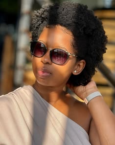 someone with afro short hair