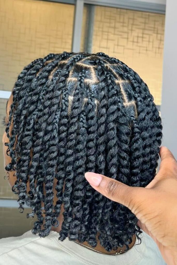 someone with twist as winter moisture routine for natural hair